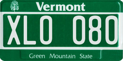 VT license plate XLO080