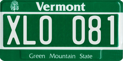 VT license plate XLO081