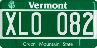VT license plate XLO082