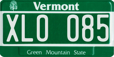 VT license plate XLO085
