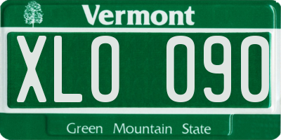 VT license plate XLO090