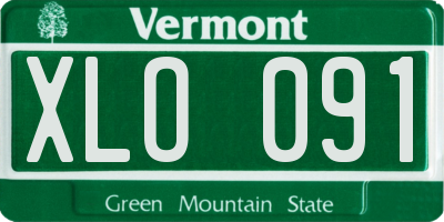 VT license plate XLO091