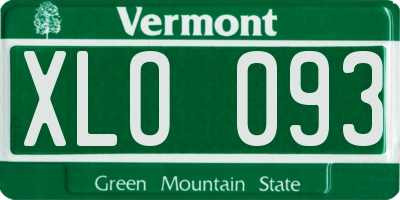 VT license plate XLO093
