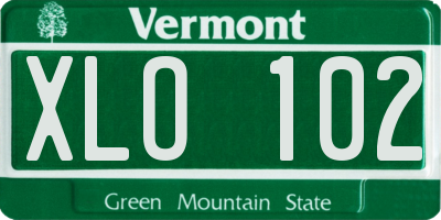 VT license plate XLO102