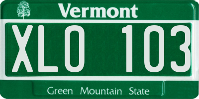 VT license plate XLO103