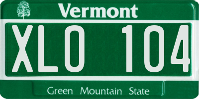 VT license plate XLO104