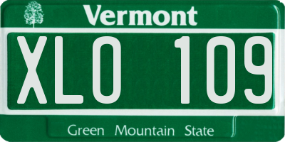 VT license plate XLO109