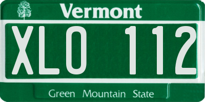 VT license plate XLO112