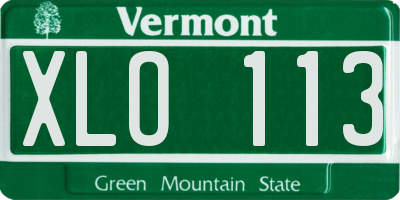 VT license plate XLO113