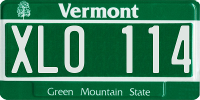 VT license plate XLO114