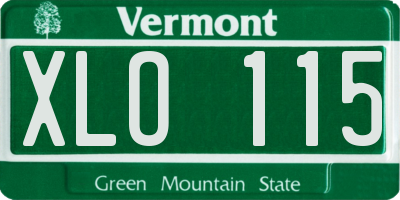 VT license plate XLO115