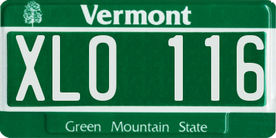 VT license plate XLO116