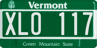VT license plate XLO117