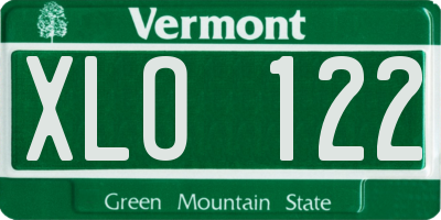 VT license plate XLO122
