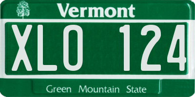 VT license plate XLO124