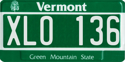 VT license plate XLO136