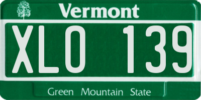 VT license plate XLO139