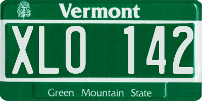 VT license plate XLO142