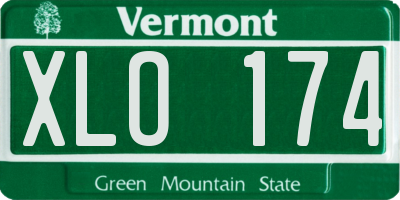 VT license plate XLO174