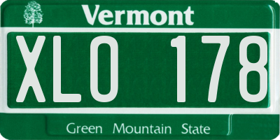 VT license plate XLO178