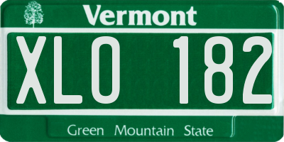 VT license plate XLO182