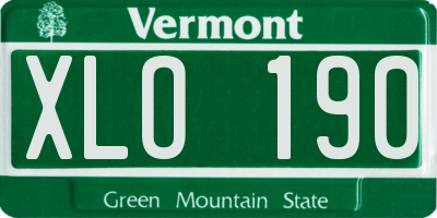 VT license plate XLO190