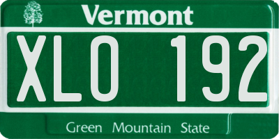 VT license plate XLO192
