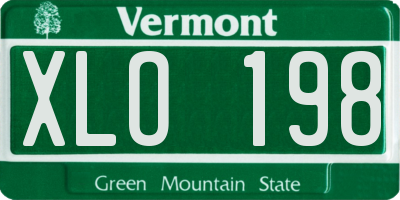 VT license plate XLO198