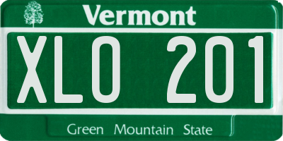 VT license plate XLO201