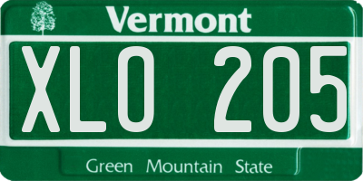 VT license plate XLO205