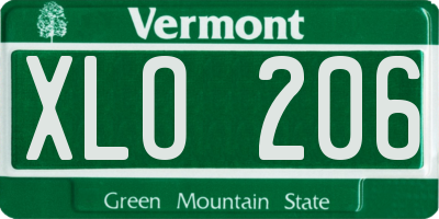 VT license plate XLO206