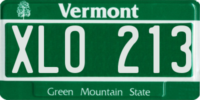 VT license plate XLO213
