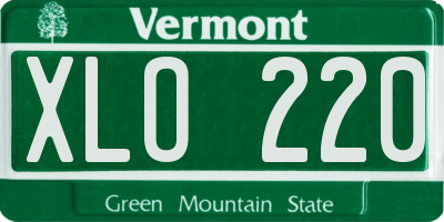 VT license plate XLO220