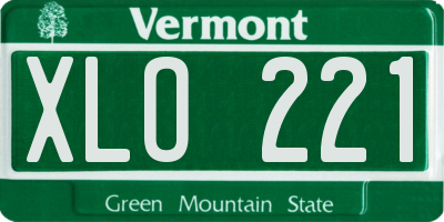 VT license plate XLO221
