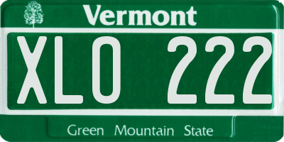 VT license plate XLO222