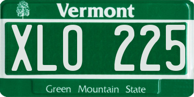 VT license plate XLO225