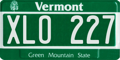 VT license plate XLO227