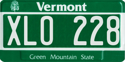 VT license plate XLO228