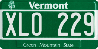 VT license plate XLO229