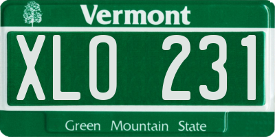 VT license plate XLO231