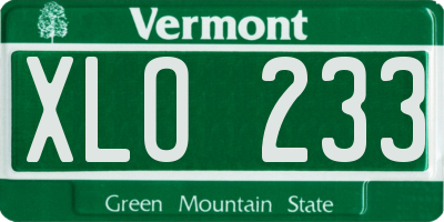VT license plate XLO233