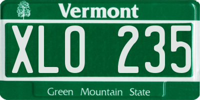 VT license plate XLO235