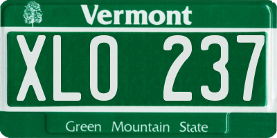 VT license plate XLO237