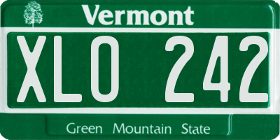 VT license plate XLO242