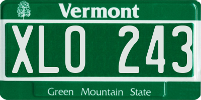 VT license plate XLO243
