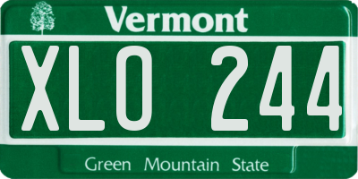 VT license plate XLO244