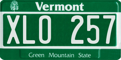 VT license plate XLO257