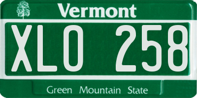 VT license plate XLO258