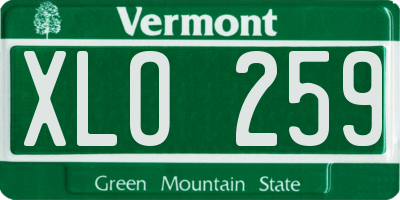 VT license plate XLO259