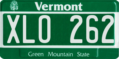 VT license plate XLO262
